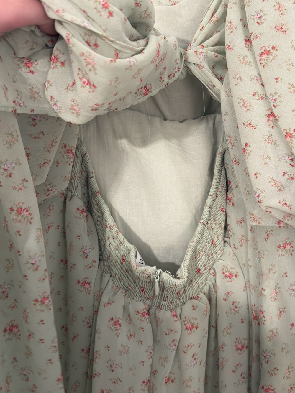 Worth Collective Sage Green Floral Maxi Dress with Ruched Sweetheart Bodice - Picture 4 of 7